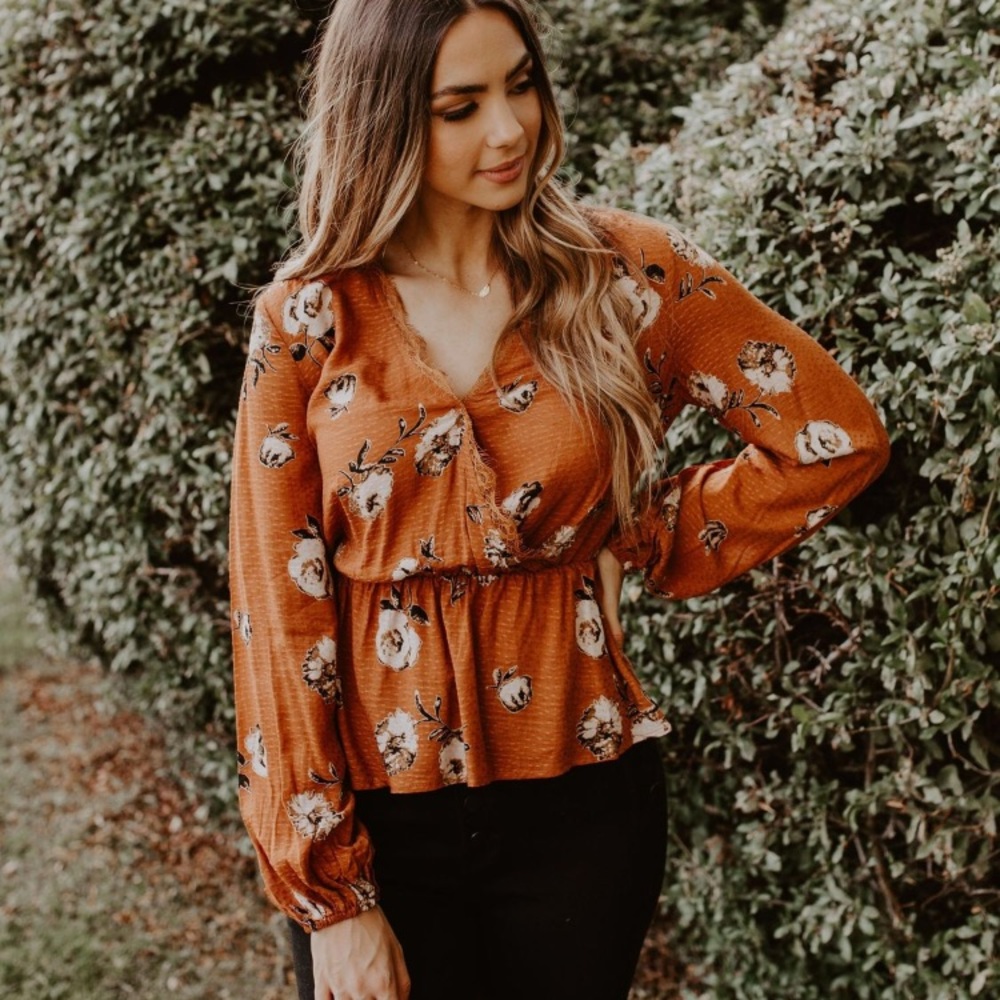 Orange Floral Shirt